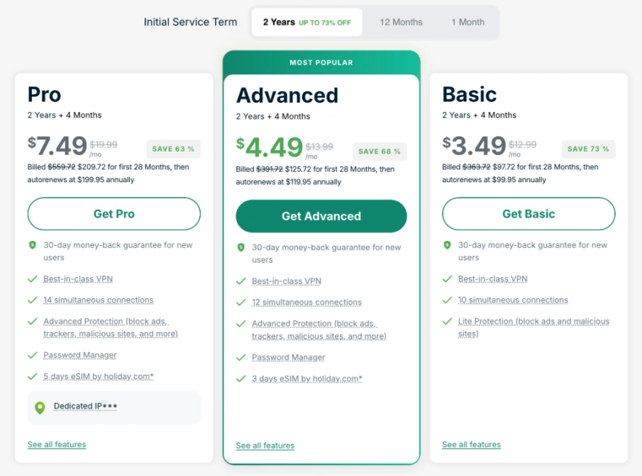 ExpressVPN的价格和套餐